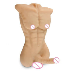 Torso Erick standing mannequin in realistic skin tone with movable limbs