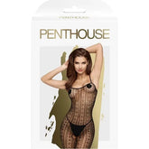 Black mesh Body Malla Dark Wish Penthouse lingerie set on white background