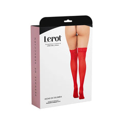 Two pairs of Medias Loana Lerot Rojas featuring a seamless toe, reinforced heel, and soft elastic top band for all-day wear