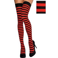 Close-up image of a pair of MEDIAS RAYAS, featuring striped pattern and soft, stretchy fabric, perfect for adding a pop of style to any outfit