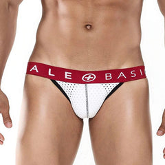 White Spot Jockstrap with Comfortable Waistband and Supportive Pouch Design