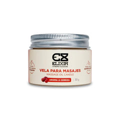 Vela para masajes Elixir 30 gr, hecha con cera natural y aceites esenciales puros, proporciona una experiencia relajante y revitalizante