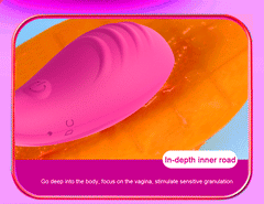 Vibrador Adela product displayed with its USB rechargeable feature and waterproof design for versatile use