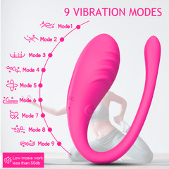 Close-up of the Vibrador Adela product showing the soft silicone material, ergonomic shape, and compact size for discreet use