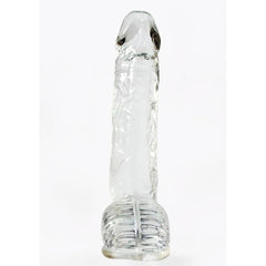 Realistic silicone dildo with textured shaft and suction cup base