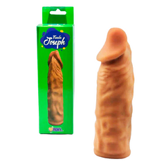 Alt text: Black leather and velvet Funda Para Pene Joseph, a stylish and discreet personalized sleeve for protecting and storing your penile prosthesis