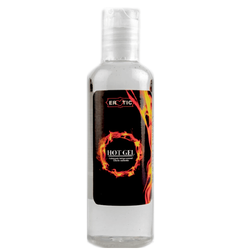 80 ml bottle of Lubricante Caliente Hot Gel Lube, a warming lubricant for enhanced intimacy and pleasure