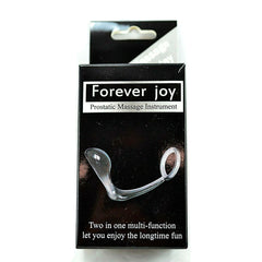 Black silicone prostate ring with pleasure beads for intimate play