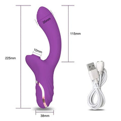 Woman using Vibrador Hunter for solo pleasure and exploring different vibration patterns