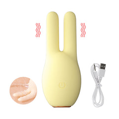 ###
A close-up image of the Vibrador Rabbit, showing its rotating shaft and vibrating bunny ears for dual stimulation