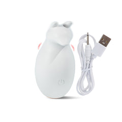 Vibrador Fox - Black silicone rabbit vibrator with dual motors and 10 pulsating patterns