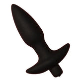 Black silicone anal vibrator with ribbed texture and remote control