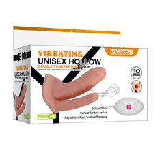 Flexible and comfortable vibrating double penetrator hollow for couples