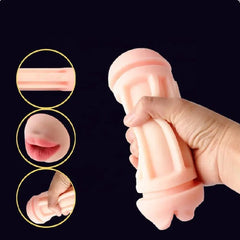 Realistic male masturbator with vagina and anal openings Dual pleasure