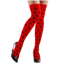 Black and white polka dot women's tights, perfect for a stylish and fashionable look