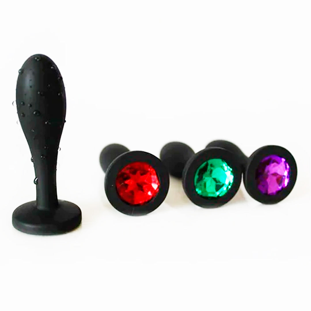 Black silicone anal plug named Arthur with flared base and tapered design