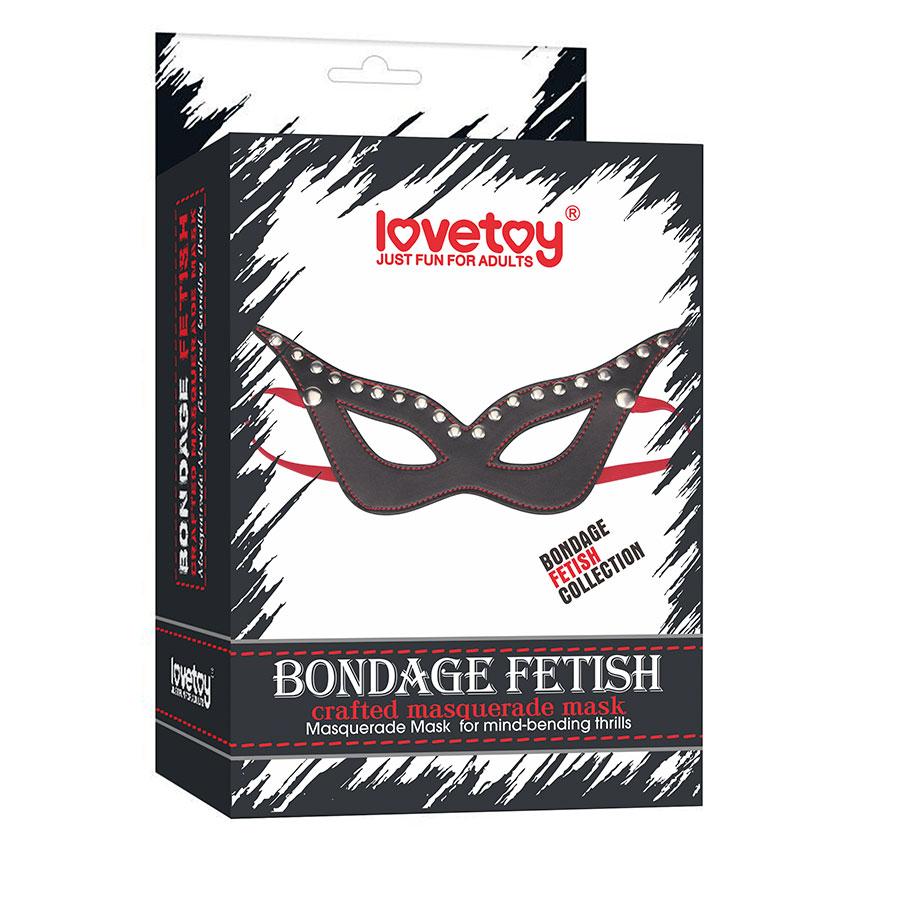 BONDAGE FETISH MASQUERADE MASK - Black lace mask with intricate floral design and ribbon ties for a sexy and mysterious look