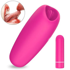 Close-up of vibrating tongue-shaped toy