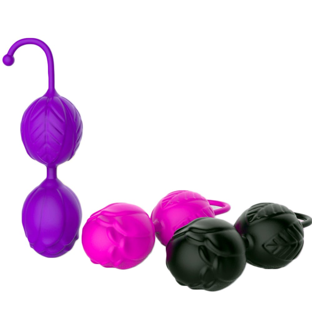 Jazmin vaginal balls, a set of pink kegel exercisers for women's pelvic floor strengthening and sexual pleasure