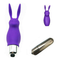 Vibrating rabbit-shaped sex toy with multiple speed and rotation settings