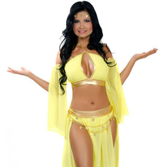 Bailarina Árabe performing a traditional dance with flowing veil and intricate costume