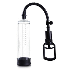 Penis enlargement device with silicone sleeve and easy grip handle