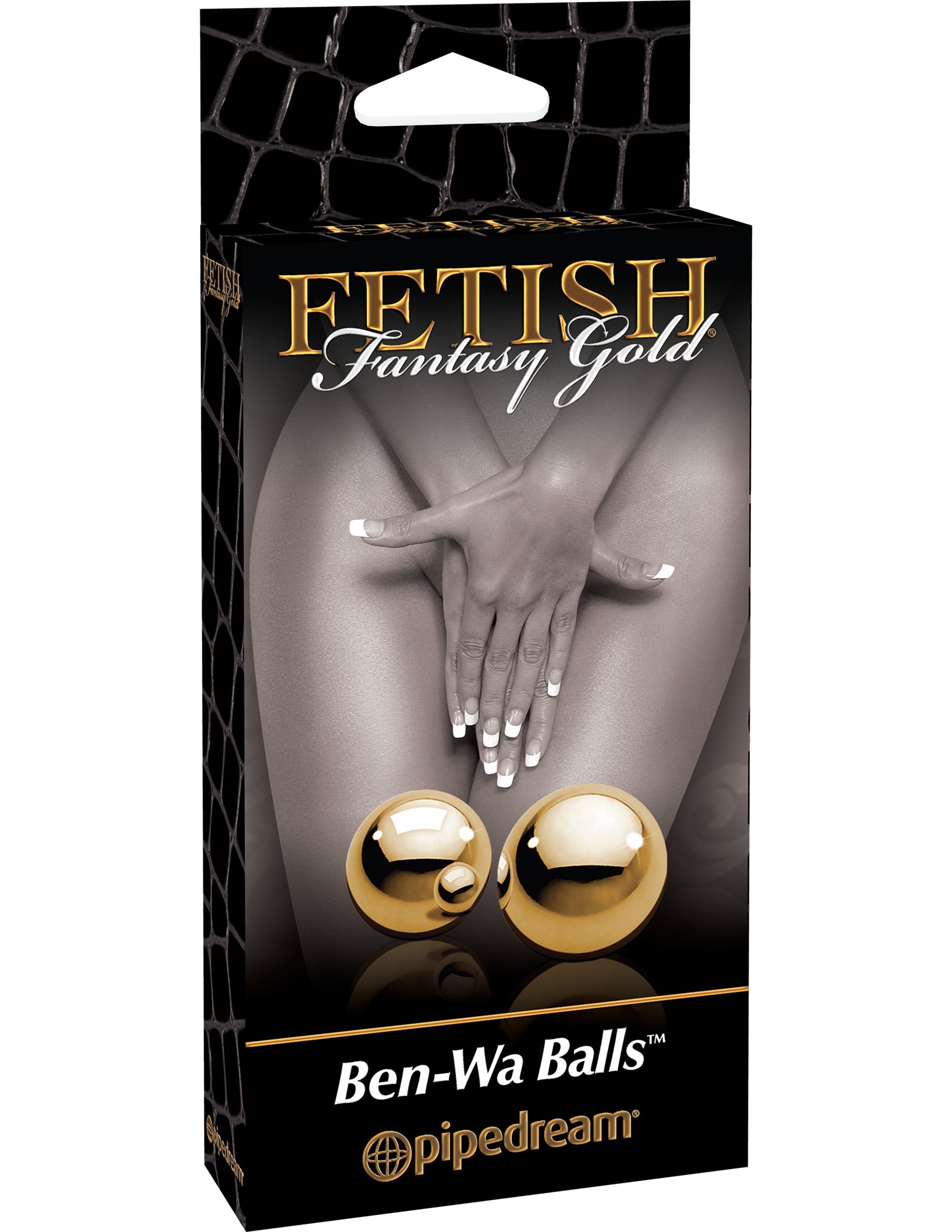 Alt text: BOLAS BEN-WA BALLS FETISH FANTASY GOLD, luxurious and sensual pleasure balls for intimate stimulation and heightened arousal