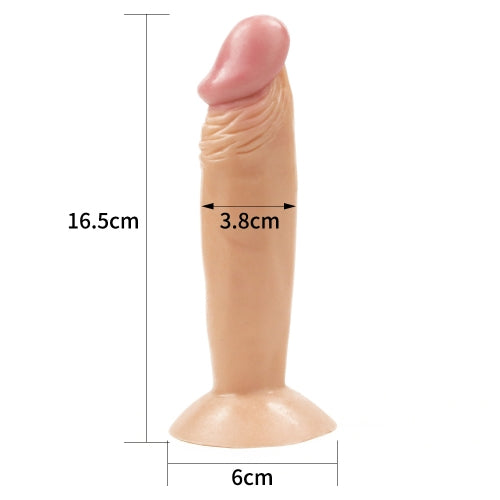 Juguete sexual realista con forma de pene, textura detallada y ventosa adhesiva