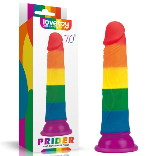 ###
Dildo Rainbow 7 Prider con diseño de arcoíris y textura suave