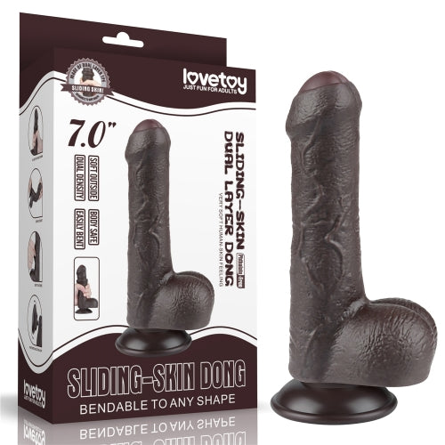 Piel deslizante negra de 7 pulgadas para el producto Dildo
