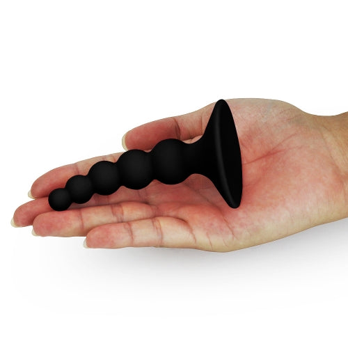 Long, flexible anal beaded lure me plug with graduated beads