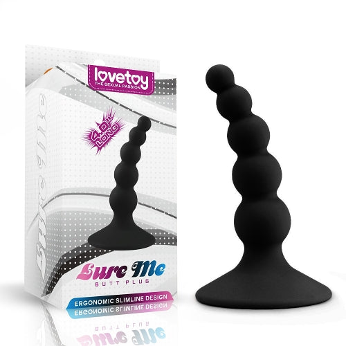 Black silicone anal beaded lure me plug for sensual pleasure