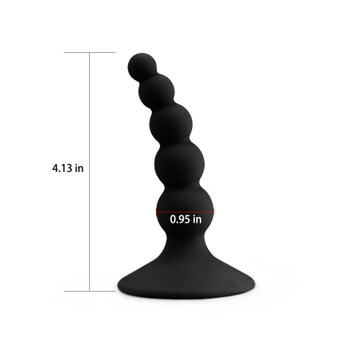 Silicone black anal beaded lure me plug with flexible design
