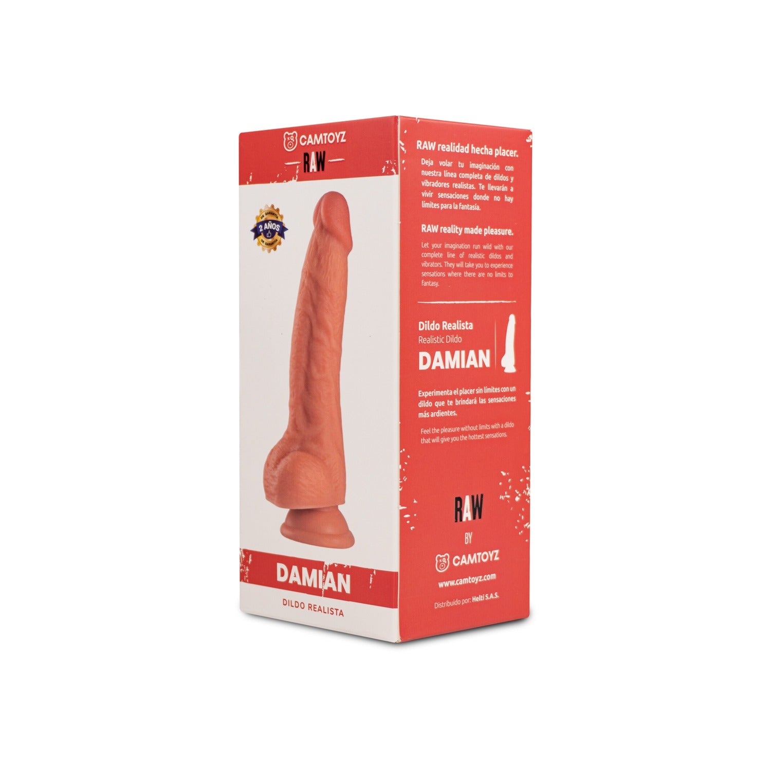 Realistic dildo with lifelike texture and flexible design, the Damian Raw model