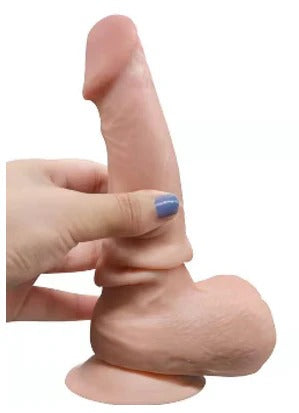 A realistic silicone dildo Cormac with lifelike texture and flexible design 