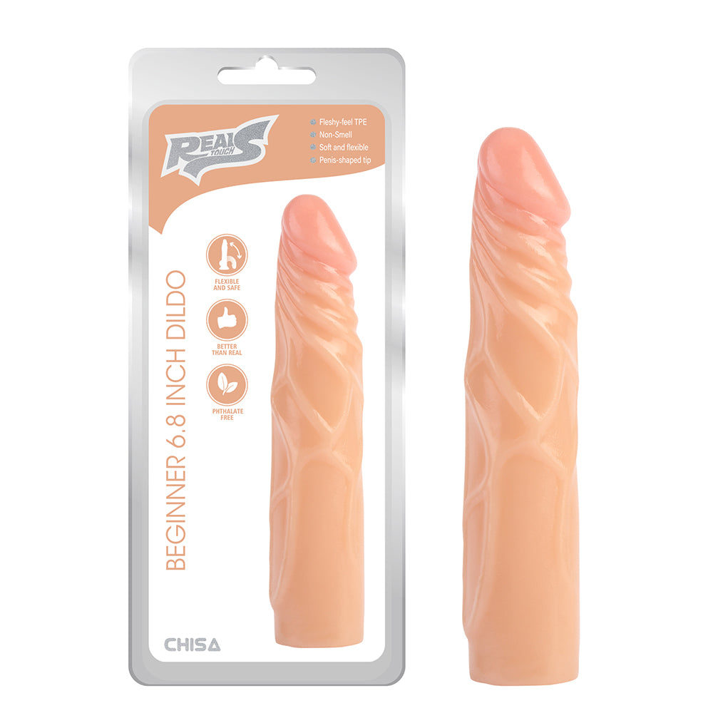 Principiante Dildo 68 con textura realista y base de succión