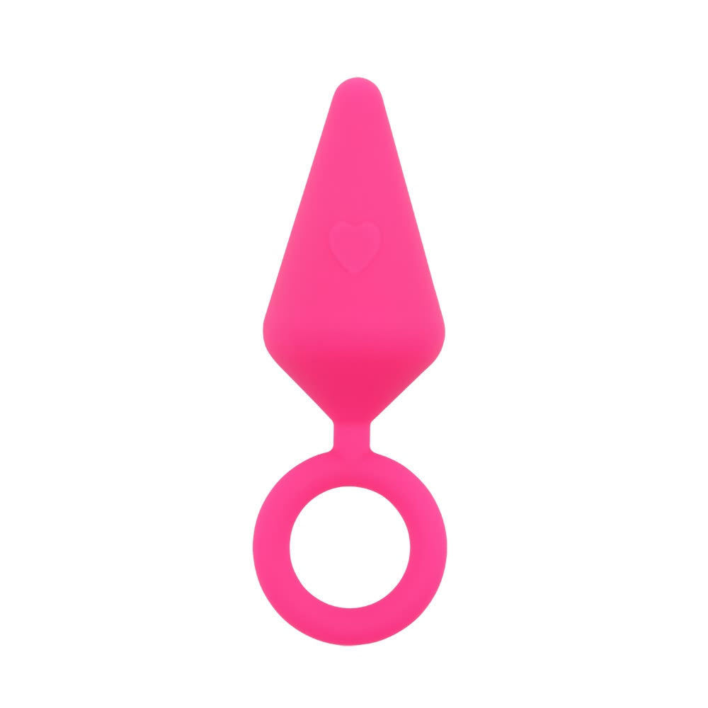 Black silicone anal plug with a candy shape design, size small