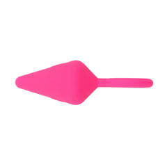 Black silicone anal plug with flared base and tapered design