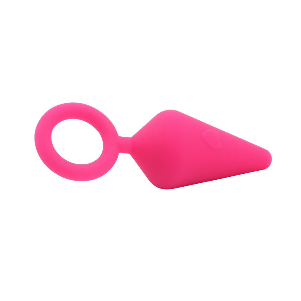 Black silicone anal plug with a tapered design, perfect for beginners