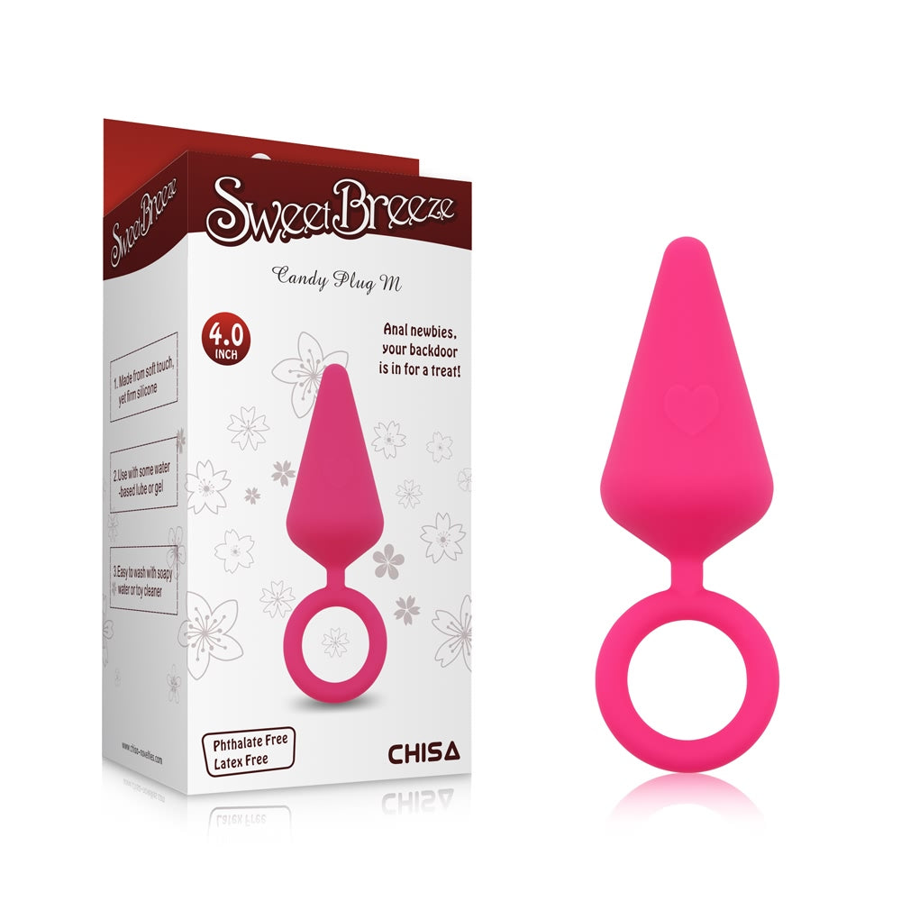 Imagen de alta calidad del producto 'Plug Anal Candy Talla M', un juguete sexual de silicona suave y diseño ergonómico para estimulación anal placentera