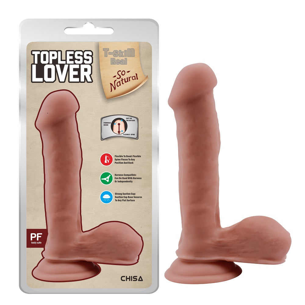 Realistic flesh-colored dildo designed for intimate topless pleasure and satisfaction