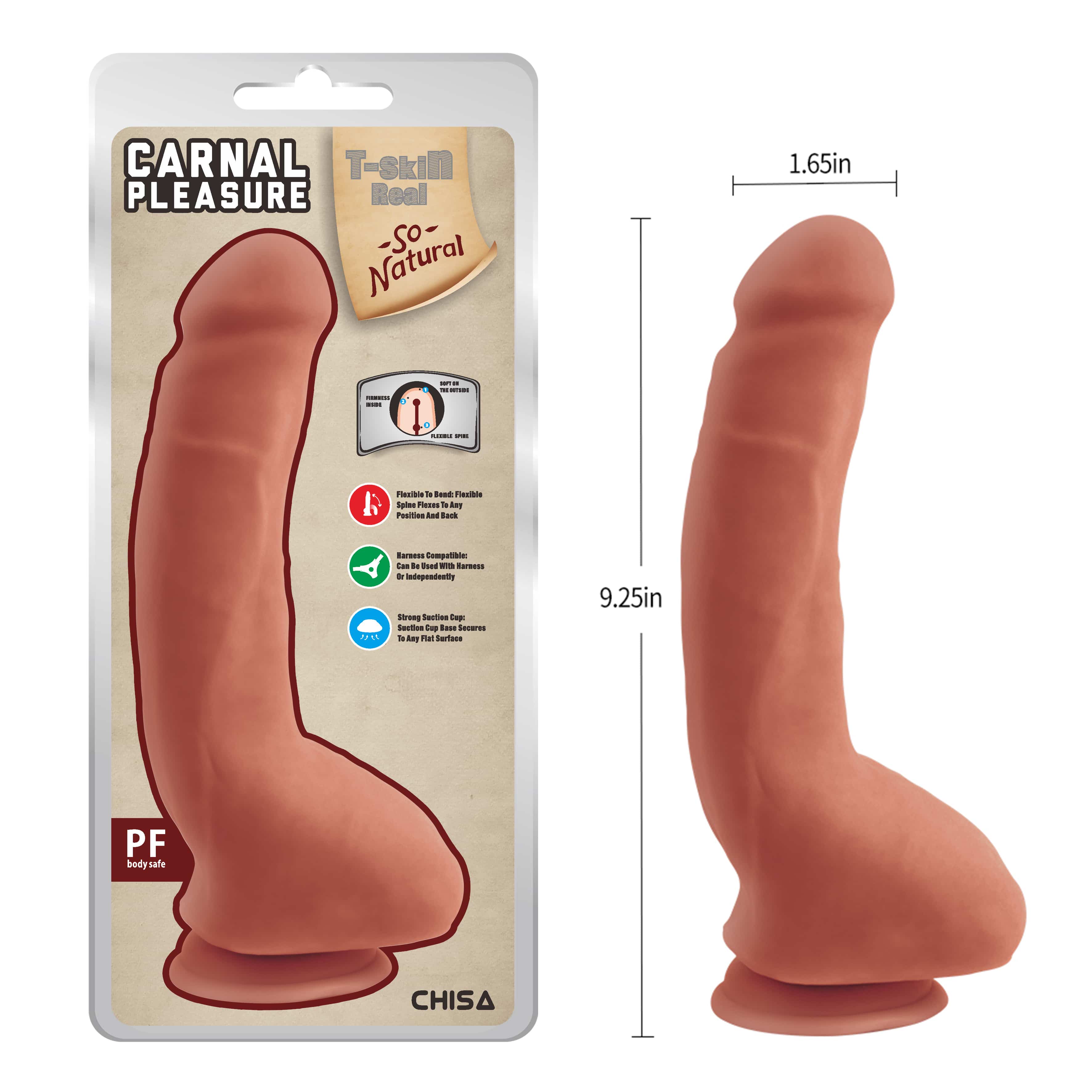 Dildo de silicona flexible con base de succión para usar en diferentes posiciones
###