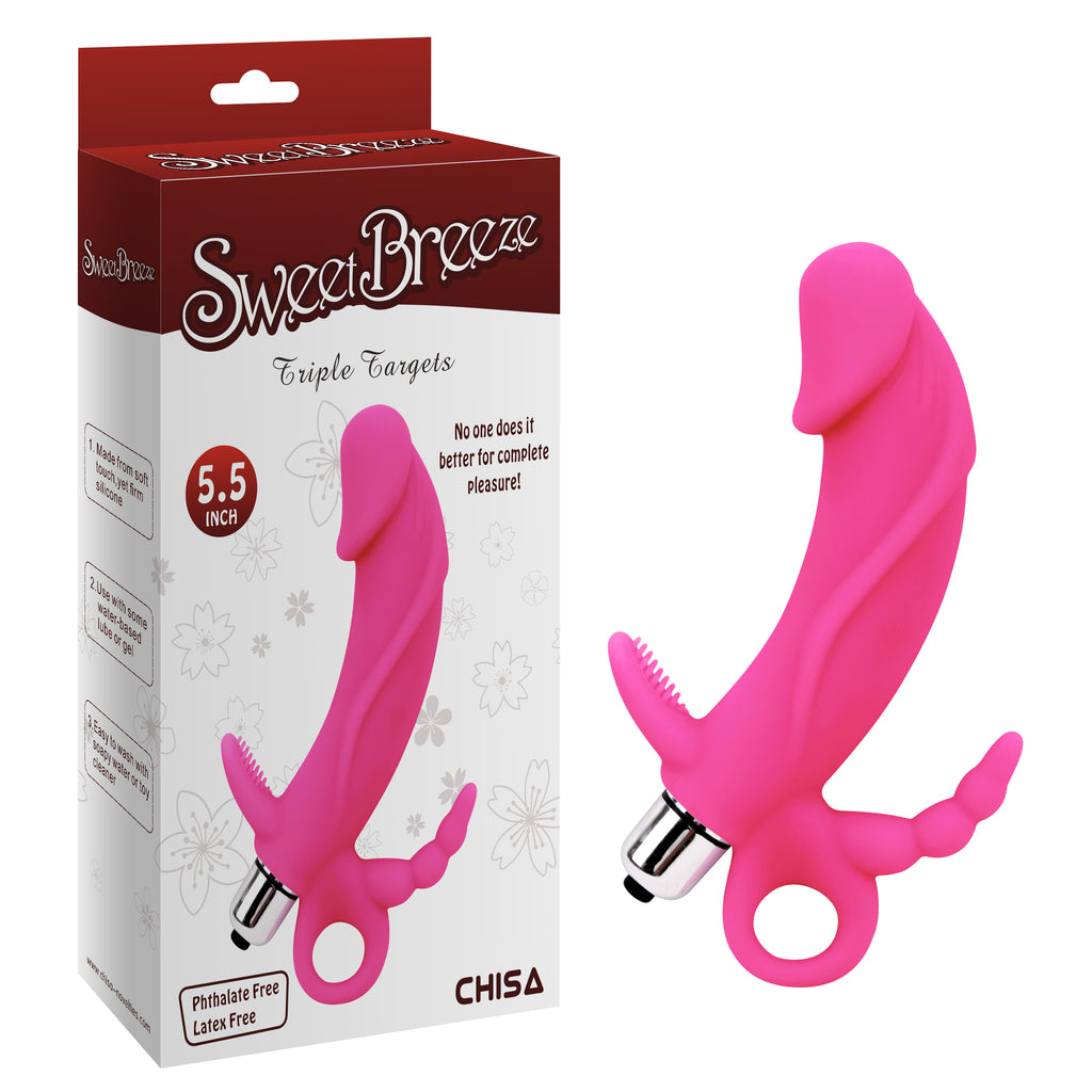 Vibrador Triple Targets para estimulación triple del clítoris, punto G y vagina