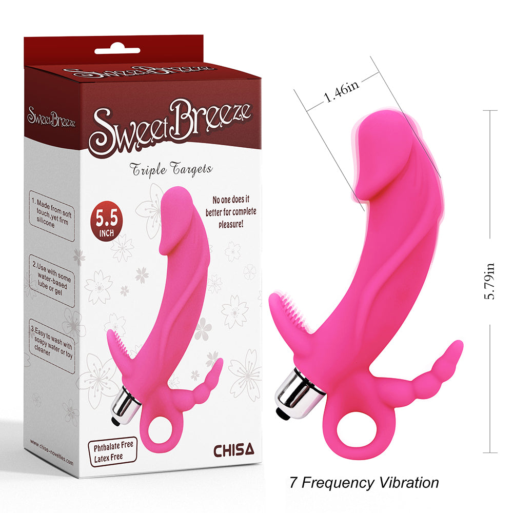Vibrador Triple Targets: juguete sexual con diseño ergonómico para estimular múltiples zonas erógenas