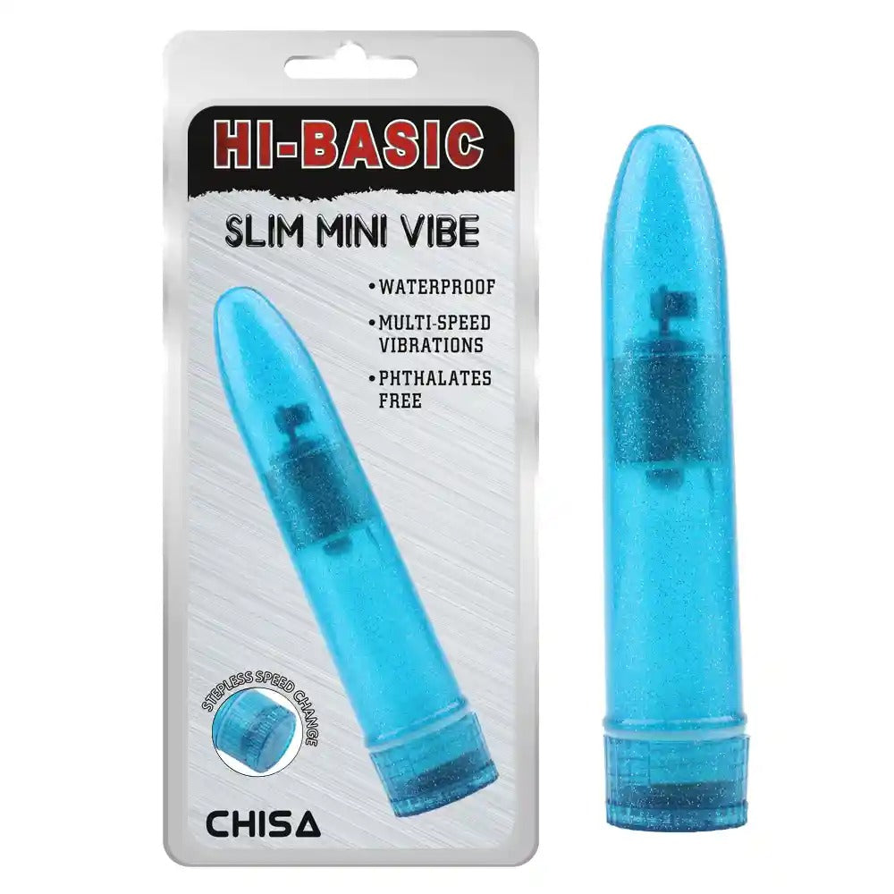 Vibrador rosa Slim Mini Vibe con punta redondeada y textura suave