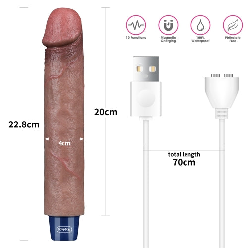 Juguete sexual vibrador Real Softee 9 Long con textura suave y flexible