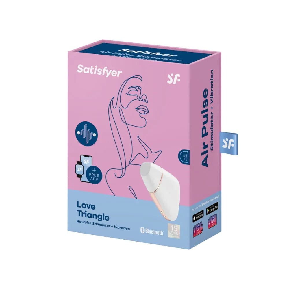 Satisfyer Love Triangle packaging with product details and logo
