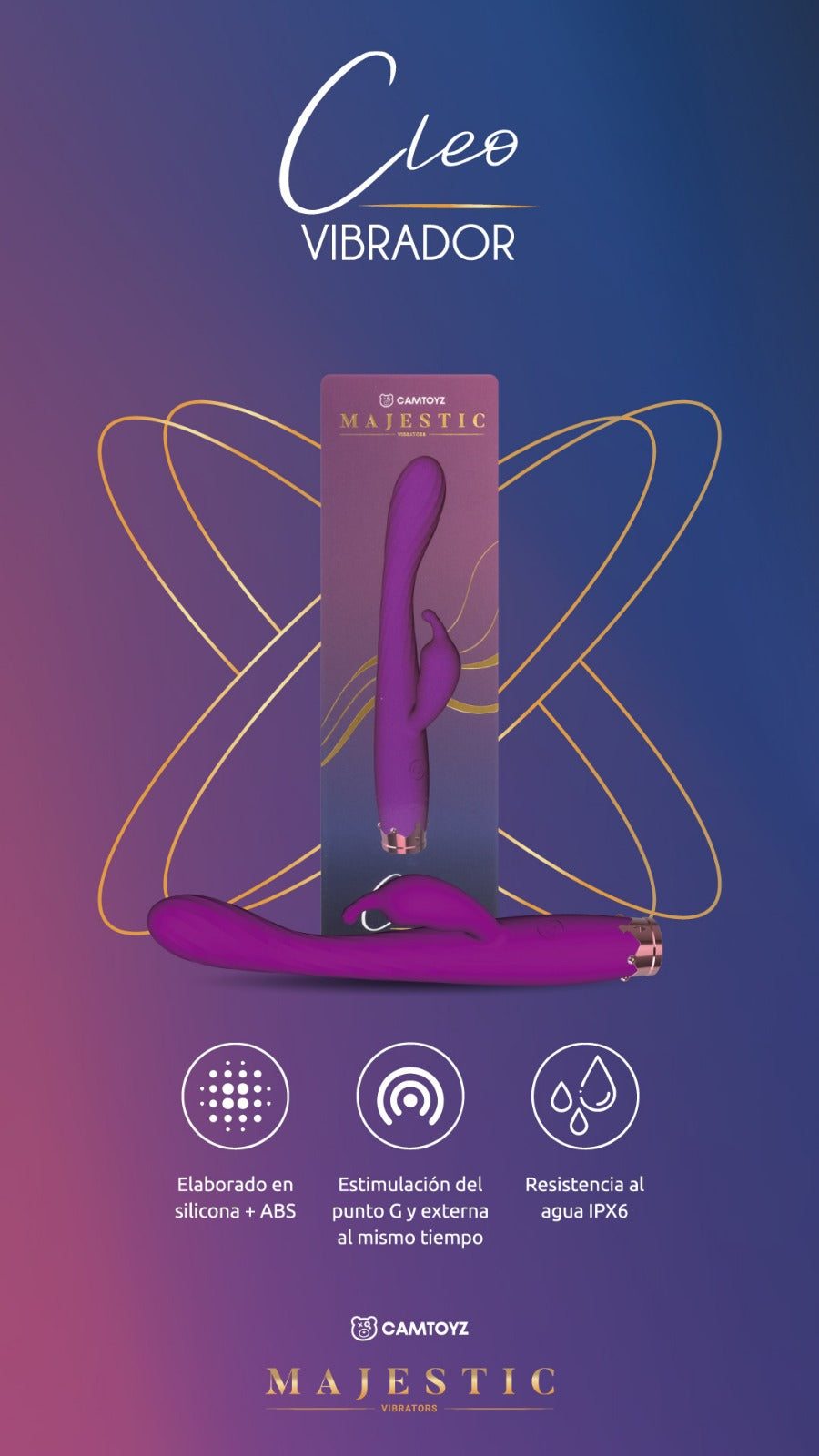 Vibrador Cleo Majestic, a luxurious, powerful, and beautifully designed adult toy for ultimate pleasure and satisfaction
