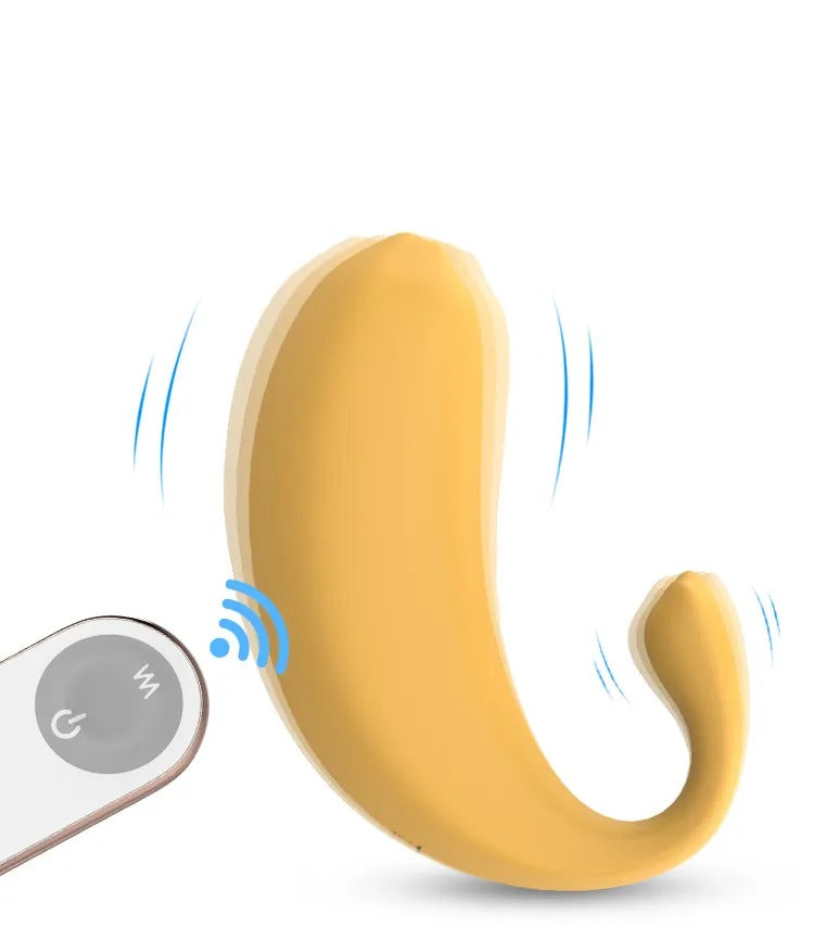Soft silicone banana vibrator with powerful motor for intense sensations