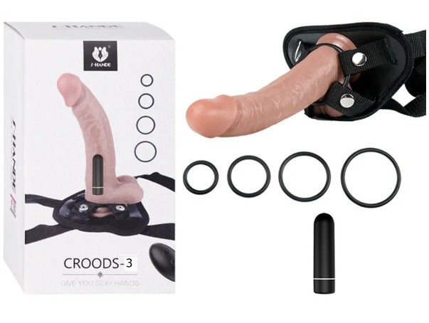 Arnés vibrador Croods 3 con correa ajustable y vibración potente